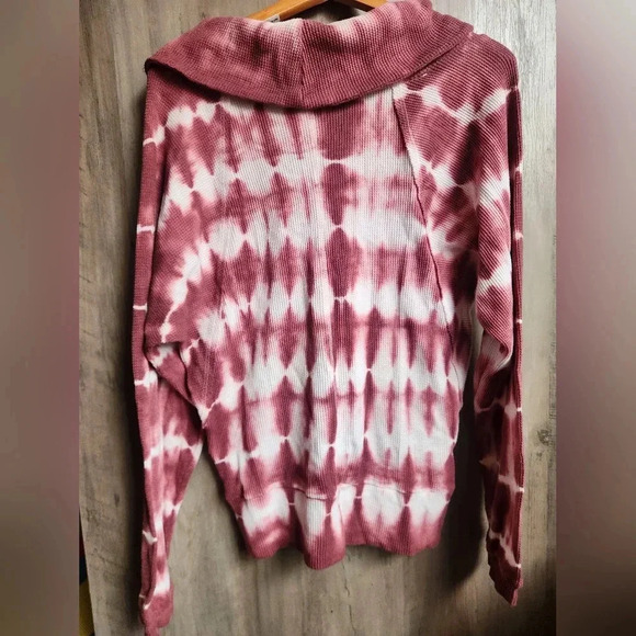 Anthropologie Pilcro Angie Wine Tie Dye Mock Neck Long Sleeve Top Medium - Picture 10 of 10